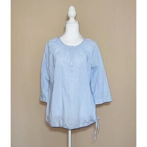 LL Bean blouse, pin stripe blouse, vintage blouse, LLbean clothing, resort wear,